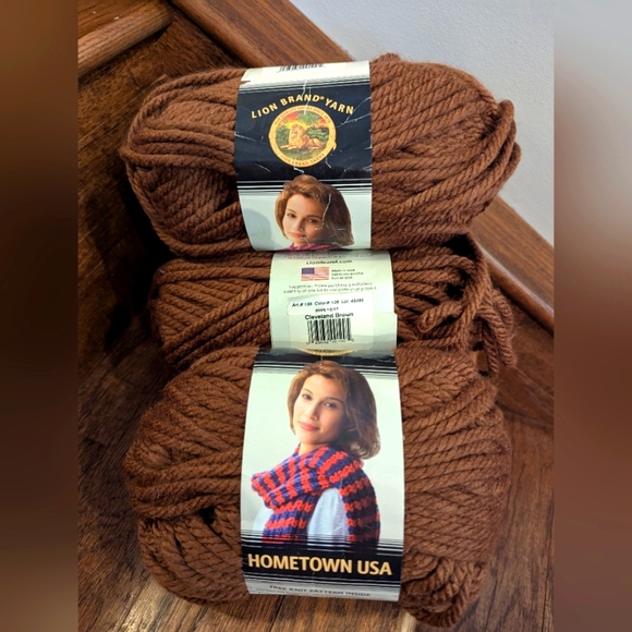 Lion Brand Hometown USA Super Bulky Cleveland Brown Yarn 3 x 5oz/142g - Picture 1 of 6